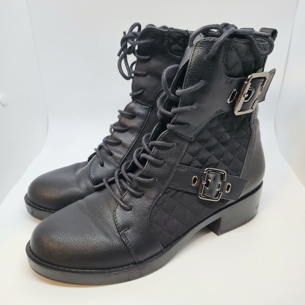 Rocket Dog black quilted buckle boots